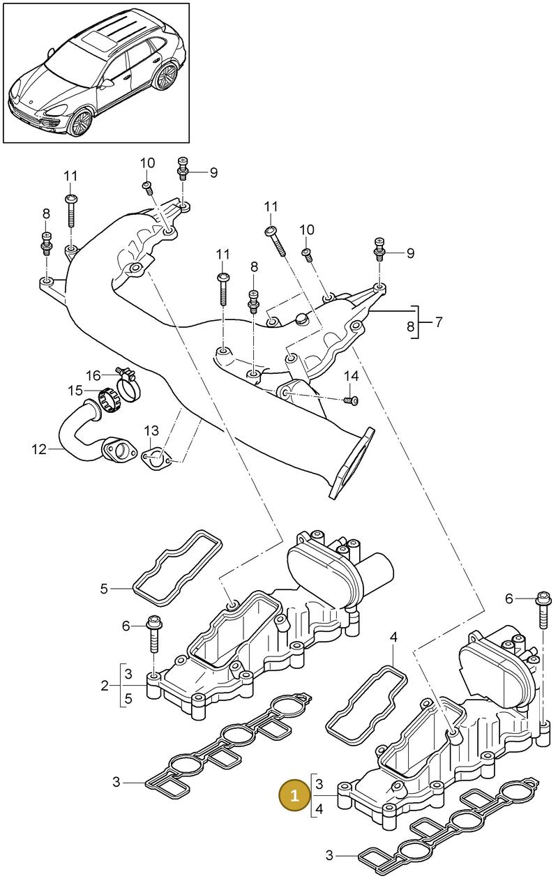 95811001102 — Porsche Cayenne (2010-2018) diagram p37107060, position 1