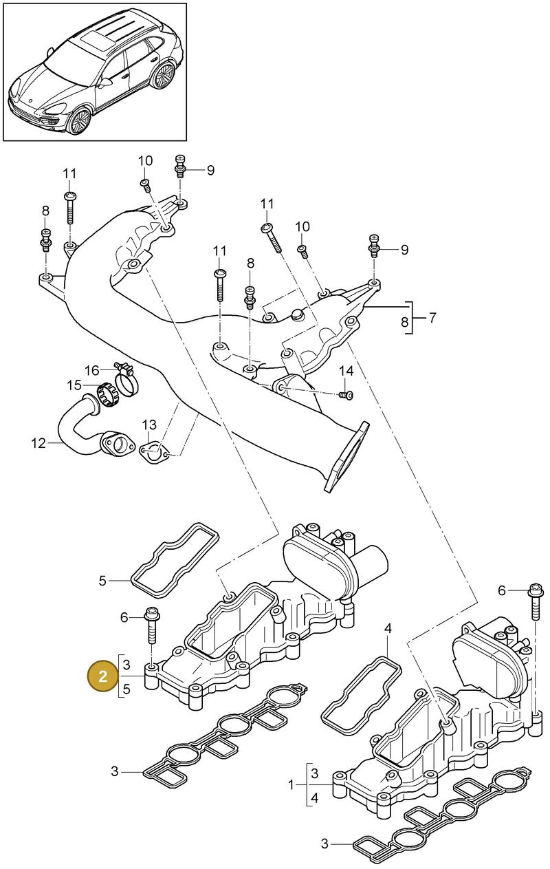 95811001202 — Porsche Cayenne (2010-2018) diagram p37107060, position 2