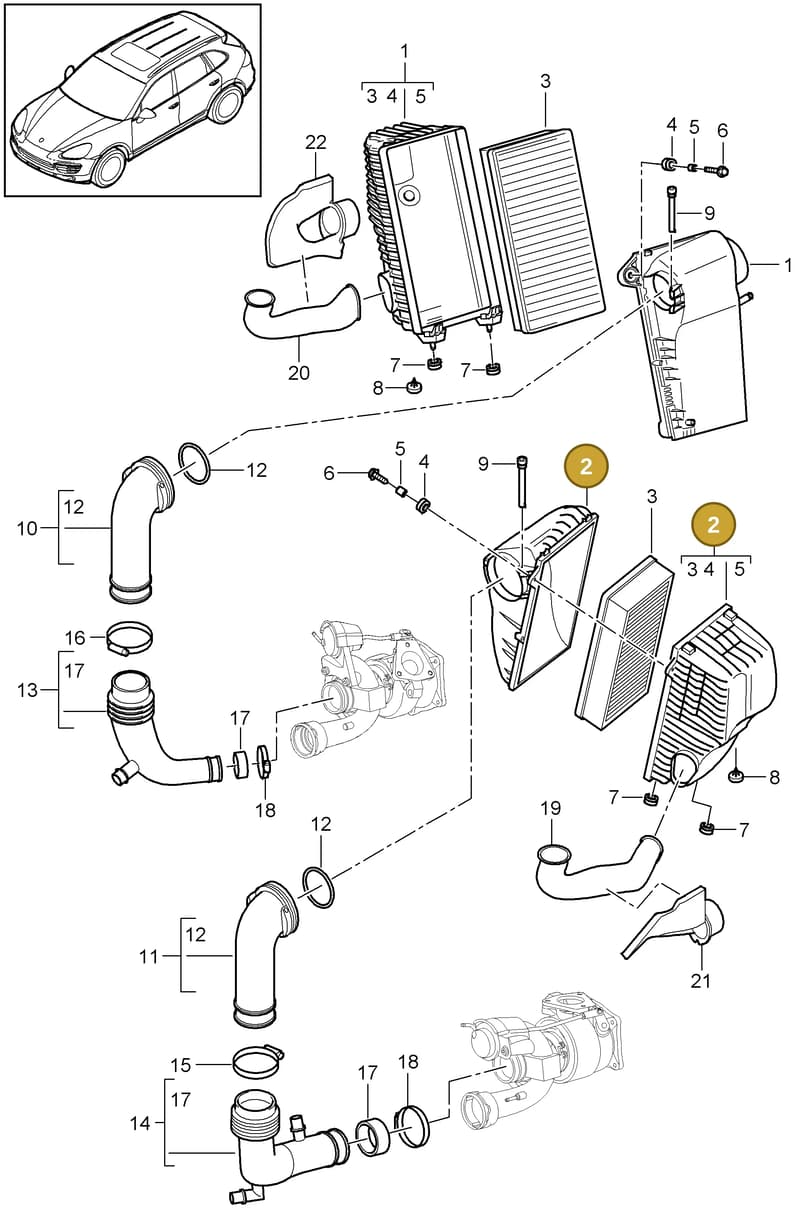 95811002170 — Porsche Cayenne (2010-2018) diagram p37106010, position 2