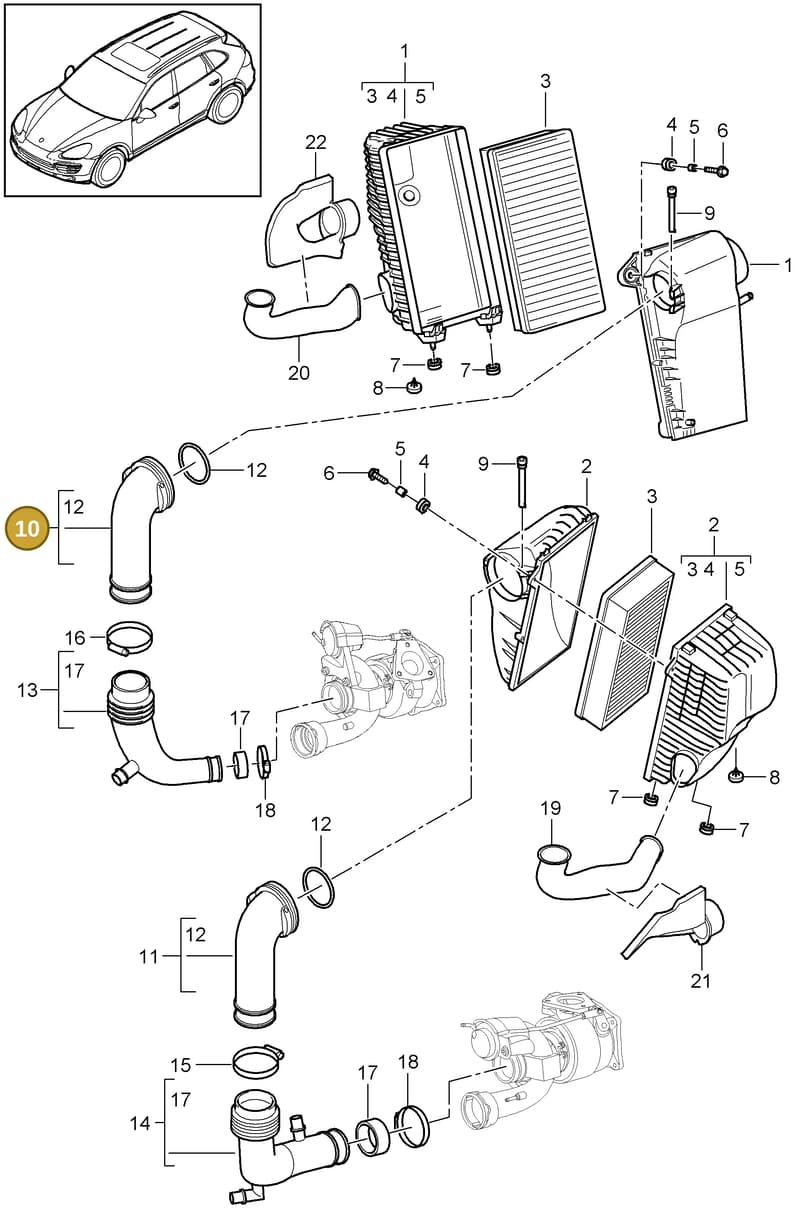 95811011370 — Porsche Cayenne (2010-2018) diagram p37106010, position 10