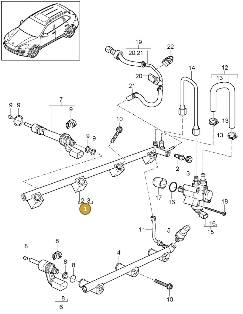 95811011520 — Porsche Cayenne (2010-2018) diagram p37107030, position 1