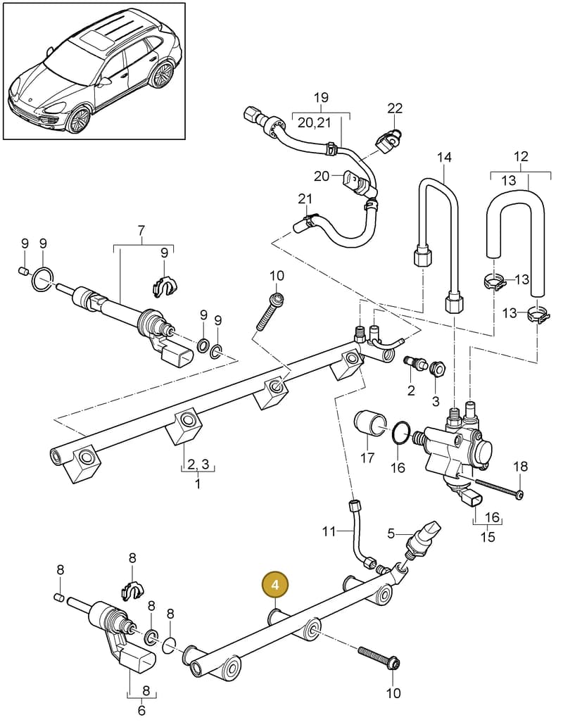 95811011620 — Porsche Cayenne (2010-2018) diagram p37107030, position 4