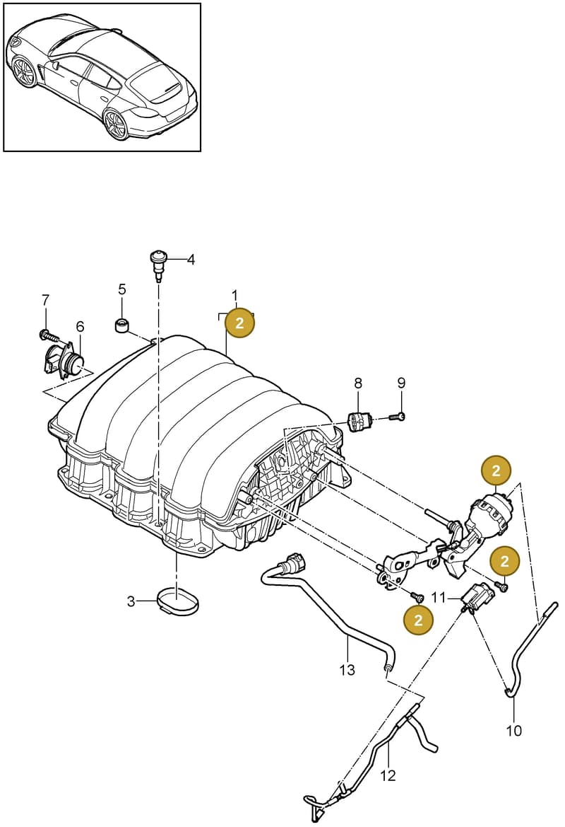 95811016301 — Porsche Panamera (2009-2016) diagram p35107050, position 2