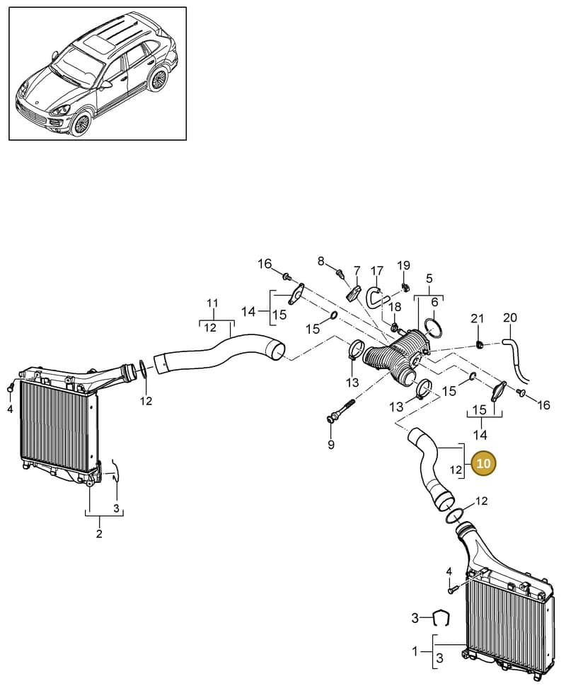 95811017311 — Porsche Cayenne (2010-2018) diagram p37107070, position 10