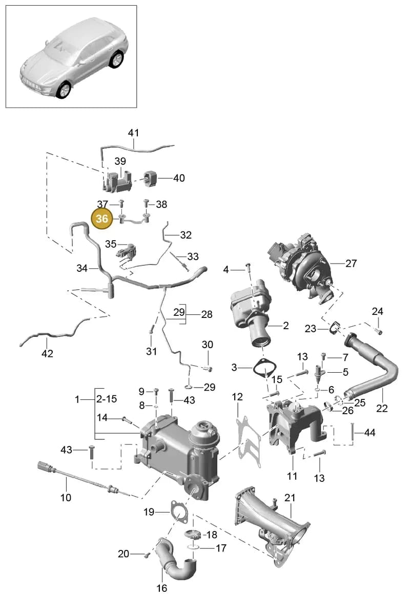 95811024520 — Porsche Macan (2013-2018) diagram p44108030, position 36