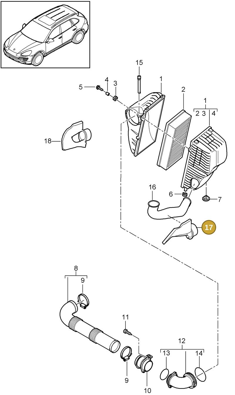 95811025100 — Porsche Cayenne (2010-2018) diagram p37106020, position 17
