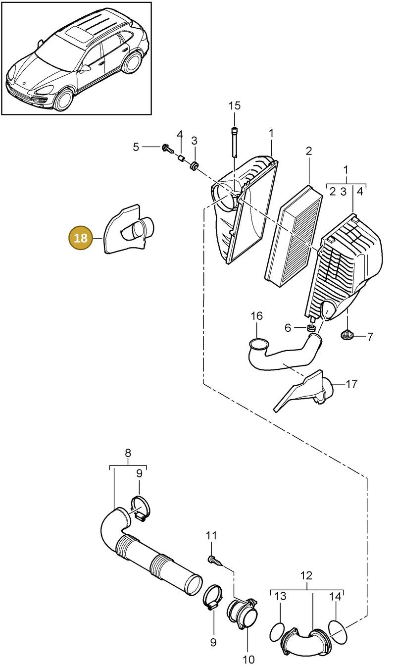 95811025210 — Porsche Cayenne (2010-2018) diagram p37106020, position 18