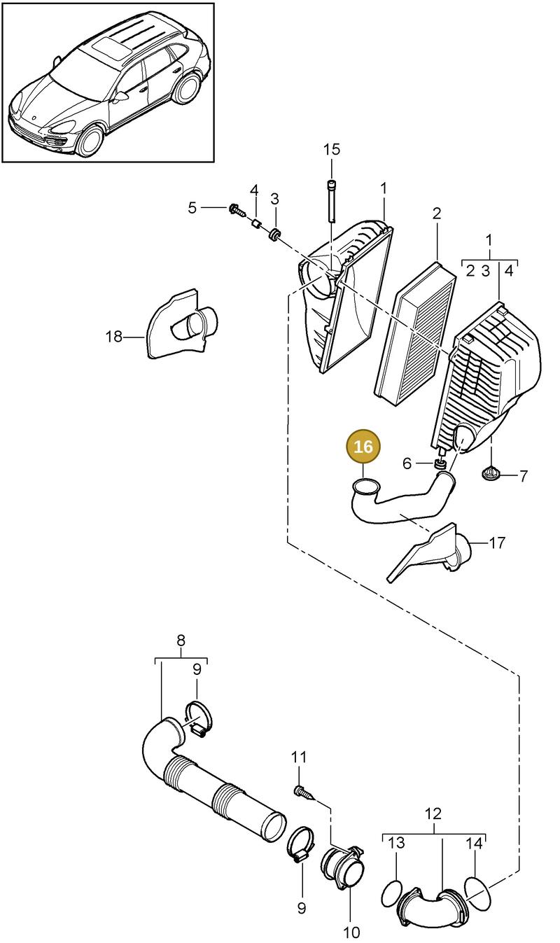 95811027120 — Porsche Cayenne (2010-2018) diagram p37106020, position 16