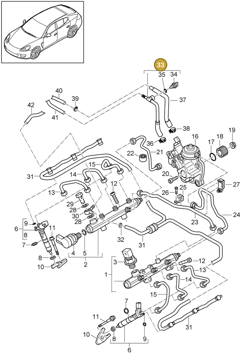 95811029902 — Porsche Panamera (2009-2016) diagram p35107040, position 33