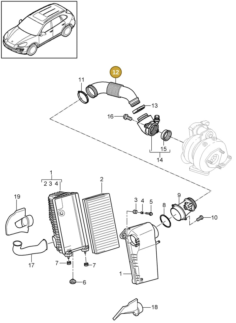 95811032430 — Porsche Cayenne (2010-2018) diagram p37106030, position 12