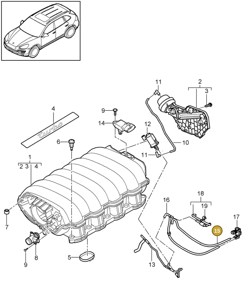 95811035000 — Porsche Cayenne (2010-2018) diagram p37107050, position 15