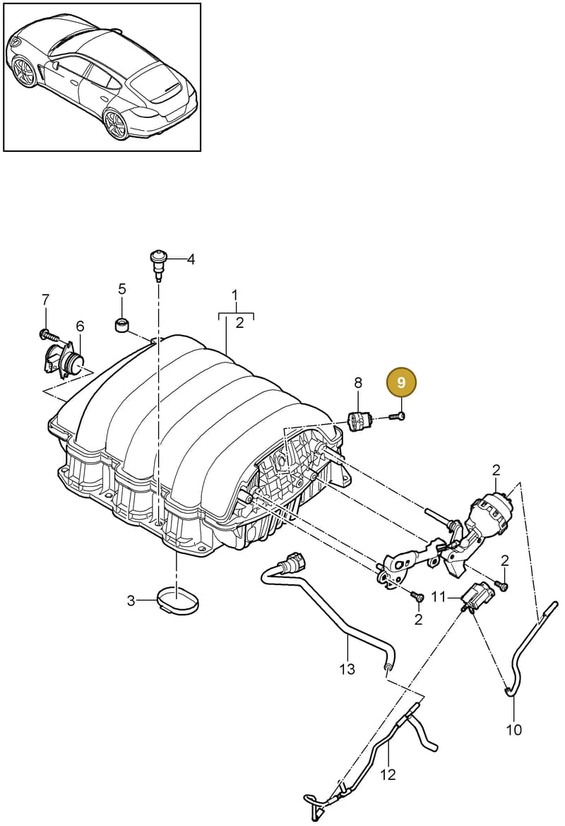 95811036305 — Porsche Panamera (2009-2016) diagram p35107050, position 9