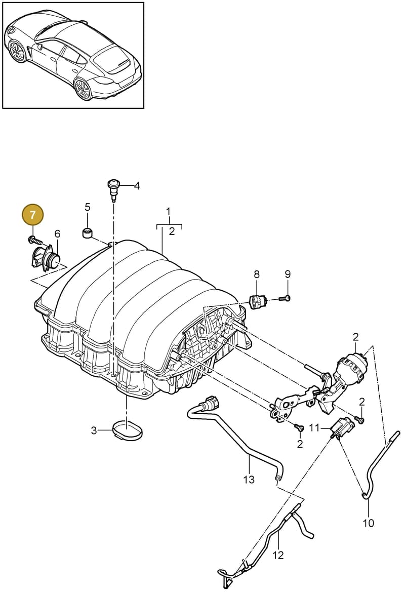95811038210 — Porsche Panamera (2009-2016) diagram p35107050, position 7