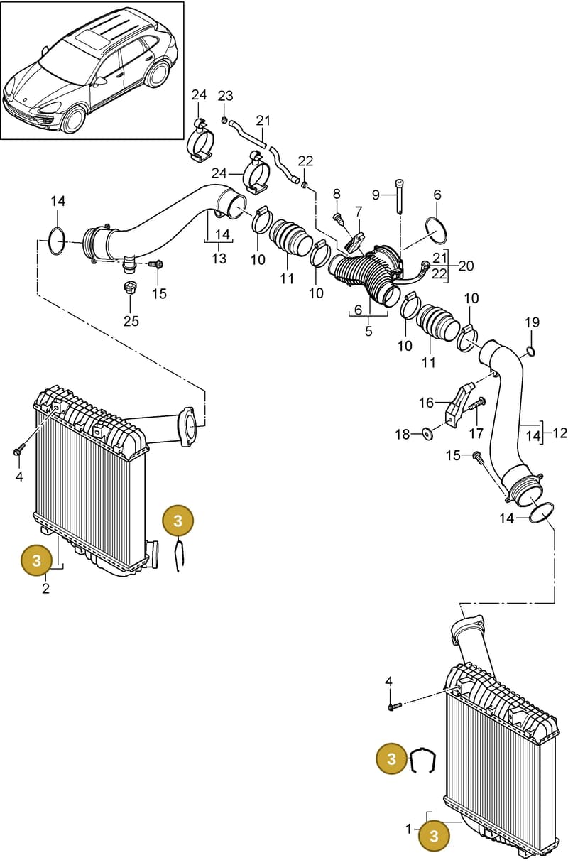 95811051300 — Porsche Cayenne (2010-2018) diagram p37107070, position 3