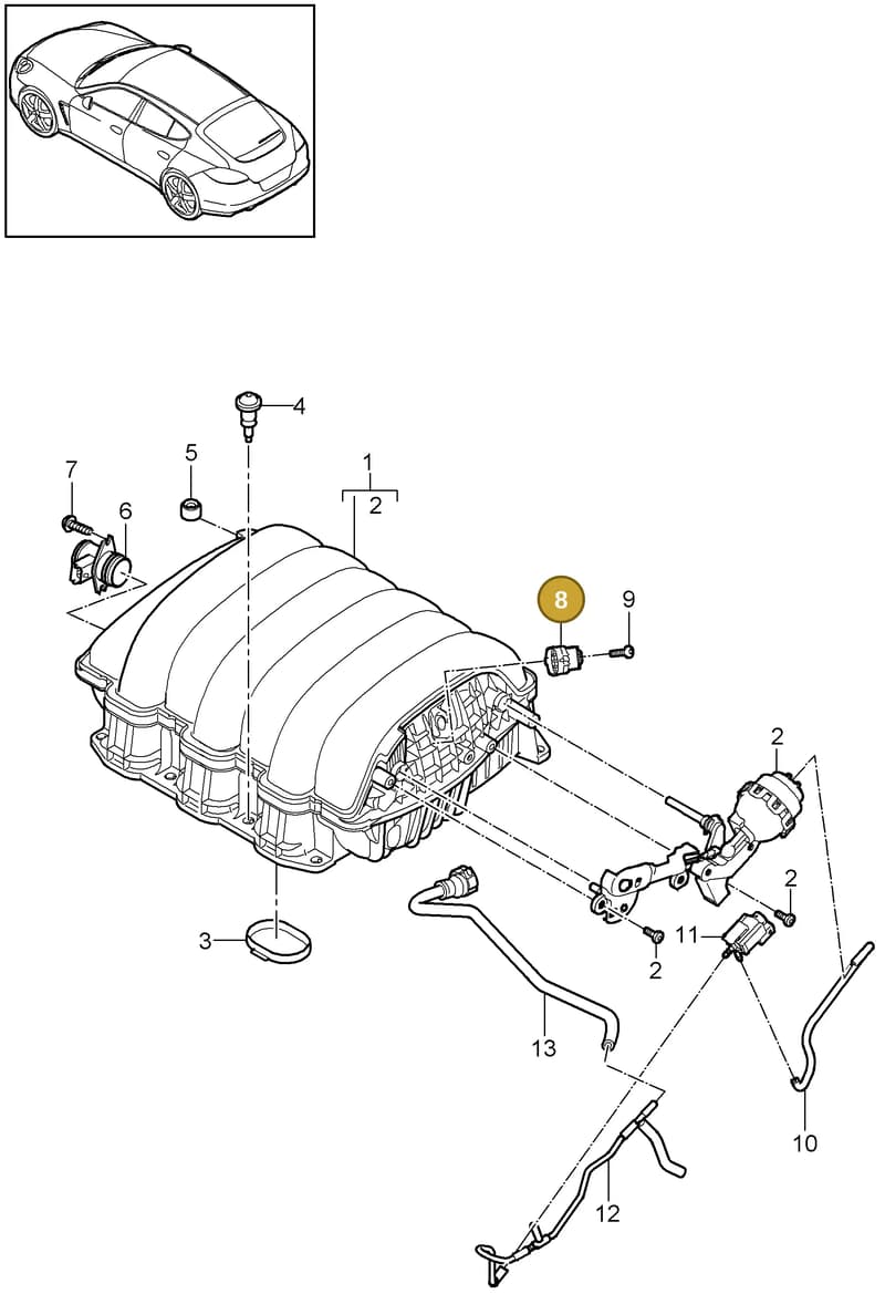 95811052600 — Porsche Panamera (2009-2016) diagram p35107050, position 8