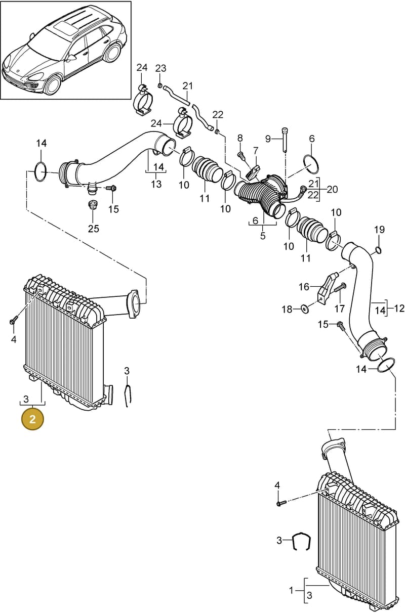 95811054204 — Porsche Cayenne (2010-2018) diagram p37107070, position 2