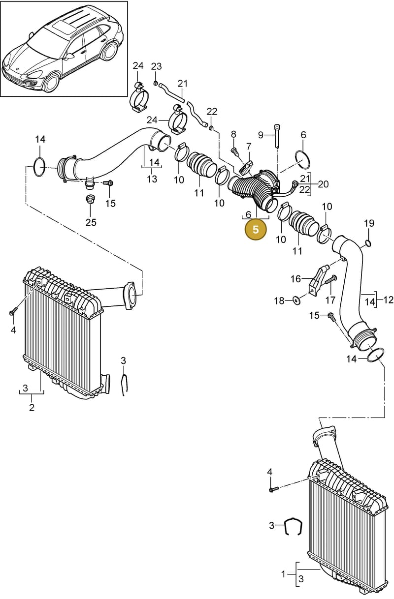 95811054410 — Porsche Cayenne (2010-2018) diagram p37107070, position 5