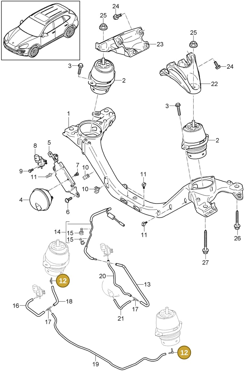 95811058200 — Porsche Cayenne (2010-2018) diagram p37109050, position 12