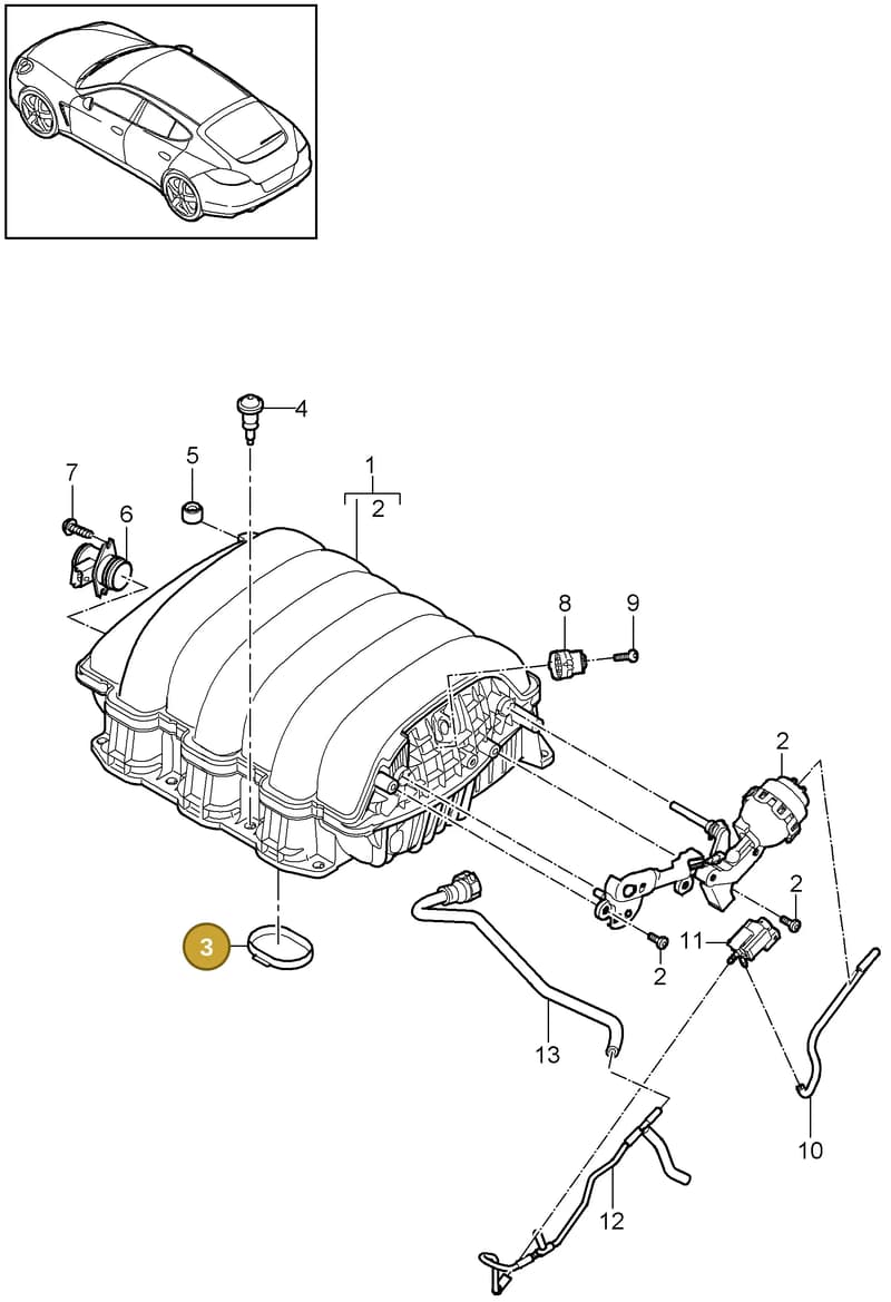 95811060710 — Porsche Panamera (2009-2016) diagram p35107050, position 3