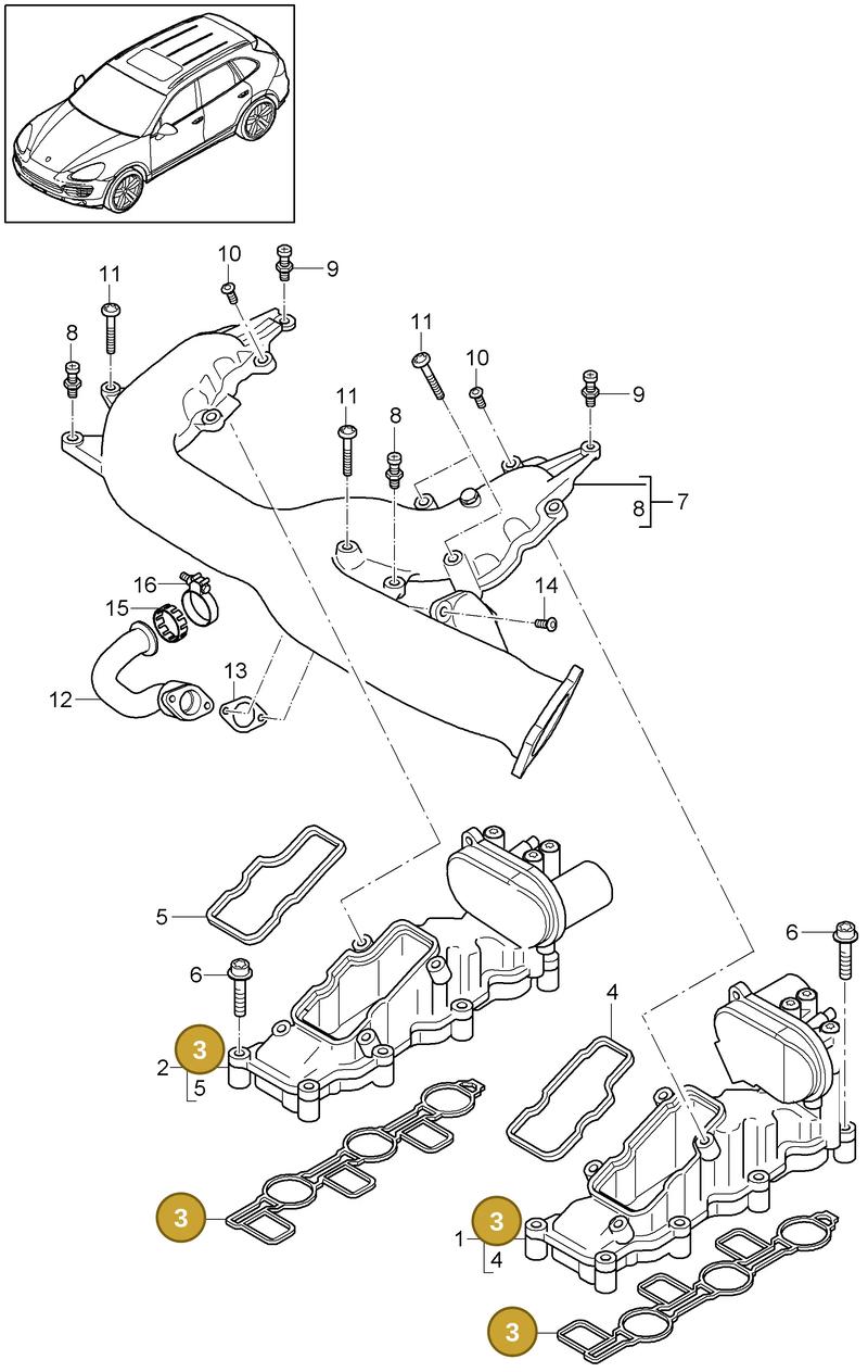 95811060710 — Porsche Cayenne (2010-2018) diagram p37107060, position 3