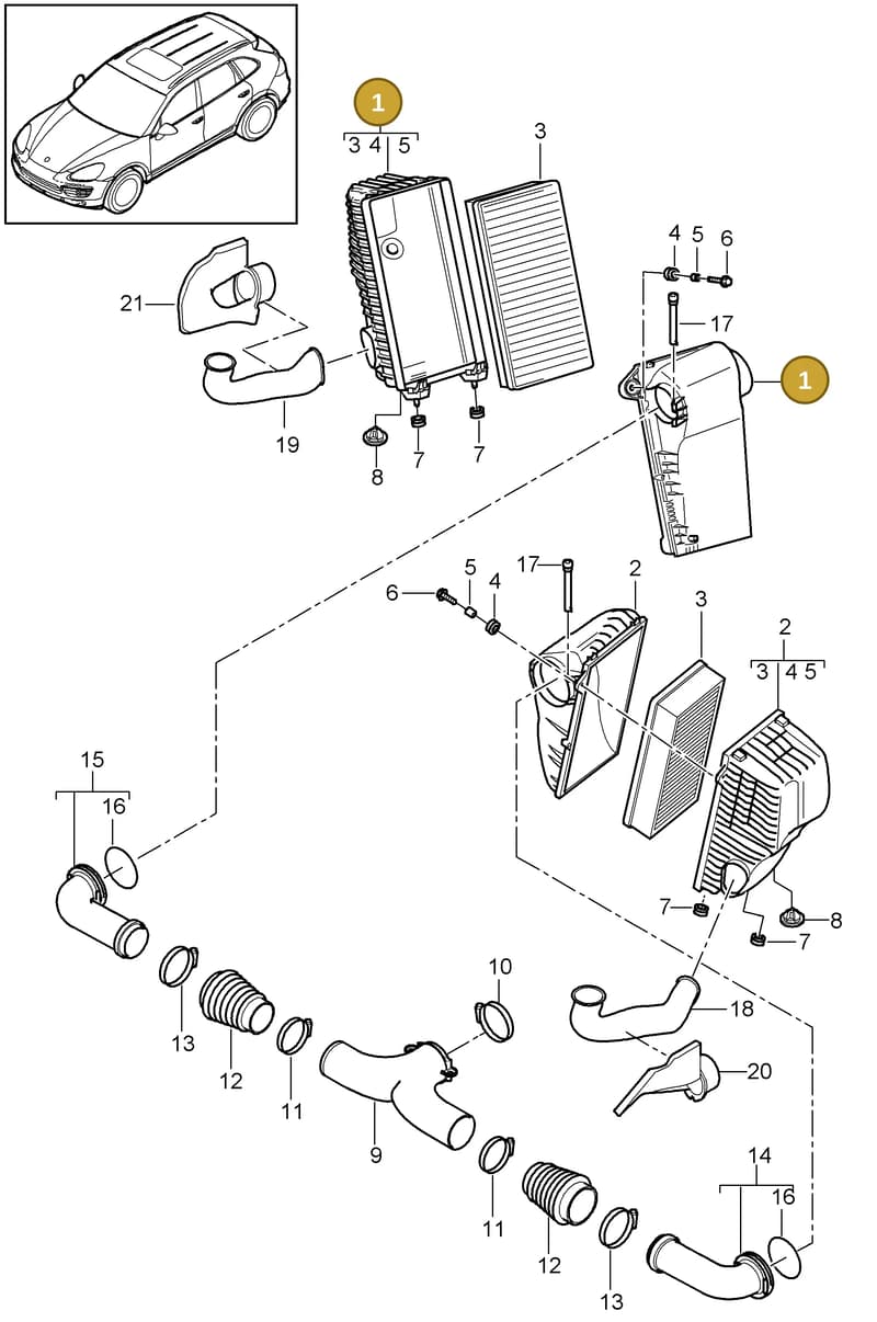 95811062810 — Porsche Cayenne (2010-2018) diagram p37106000, position 1