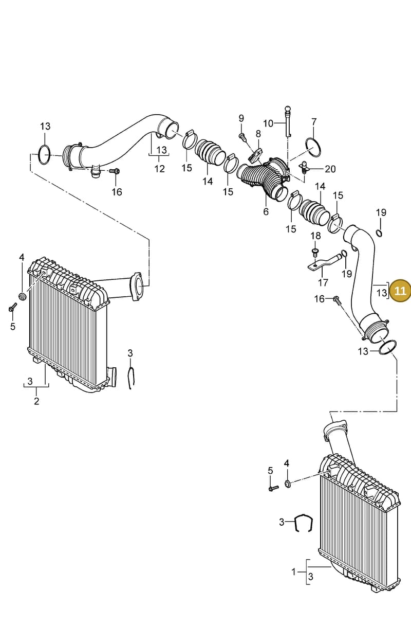 95811074110 — Porsche Cayenne (2007-2010) diagram p31107020, position 11