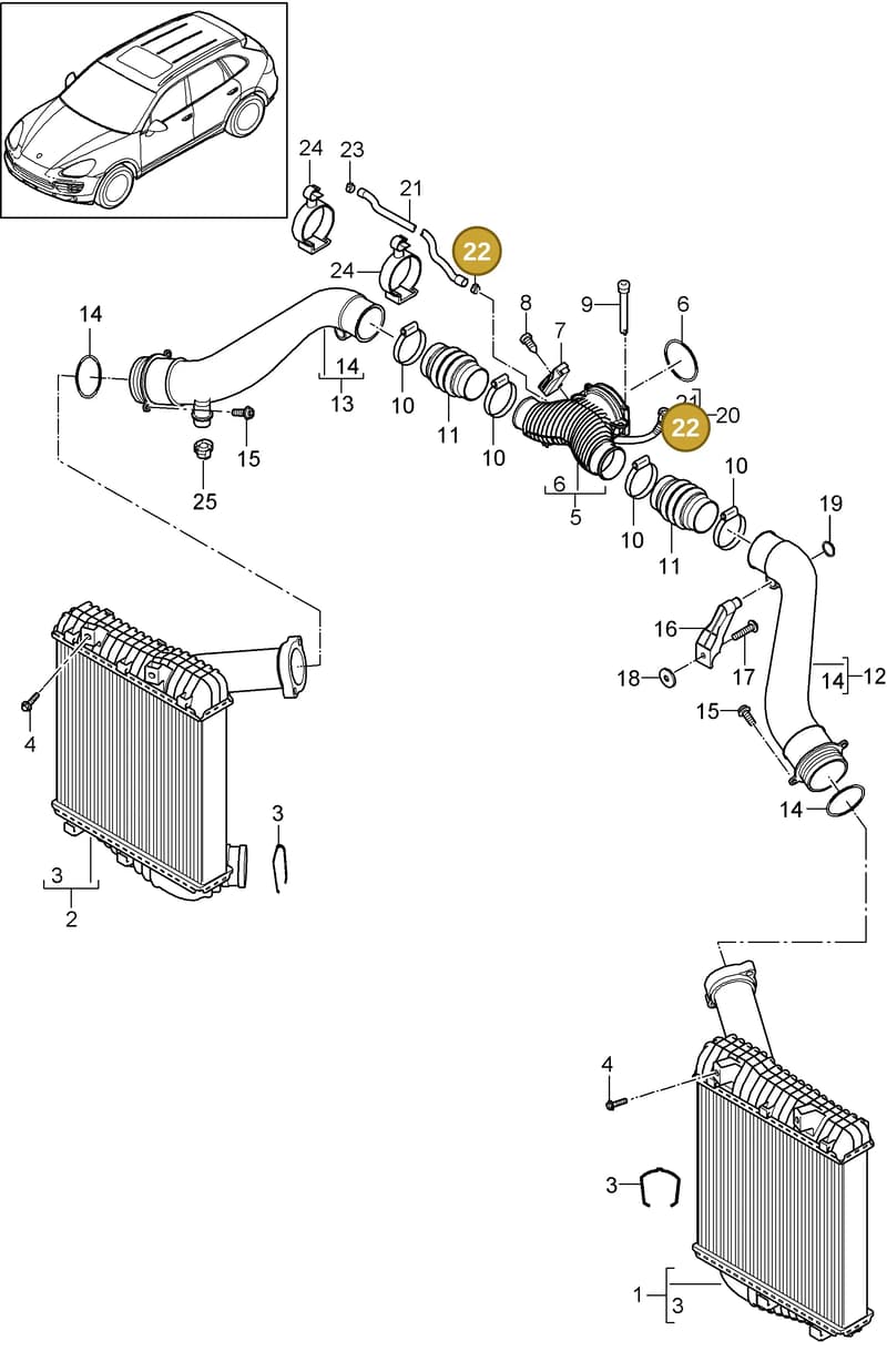 95811077210 — Porsche Cayenne (2010-2018) diagram p37107070, position 22