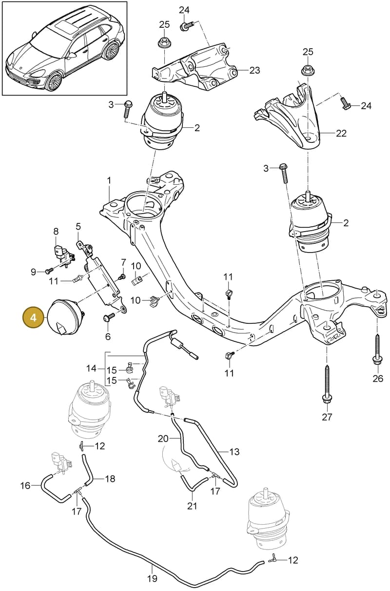 95811080700 — Porsche Cayenne (2010-2018) diagram p37109050, position 4