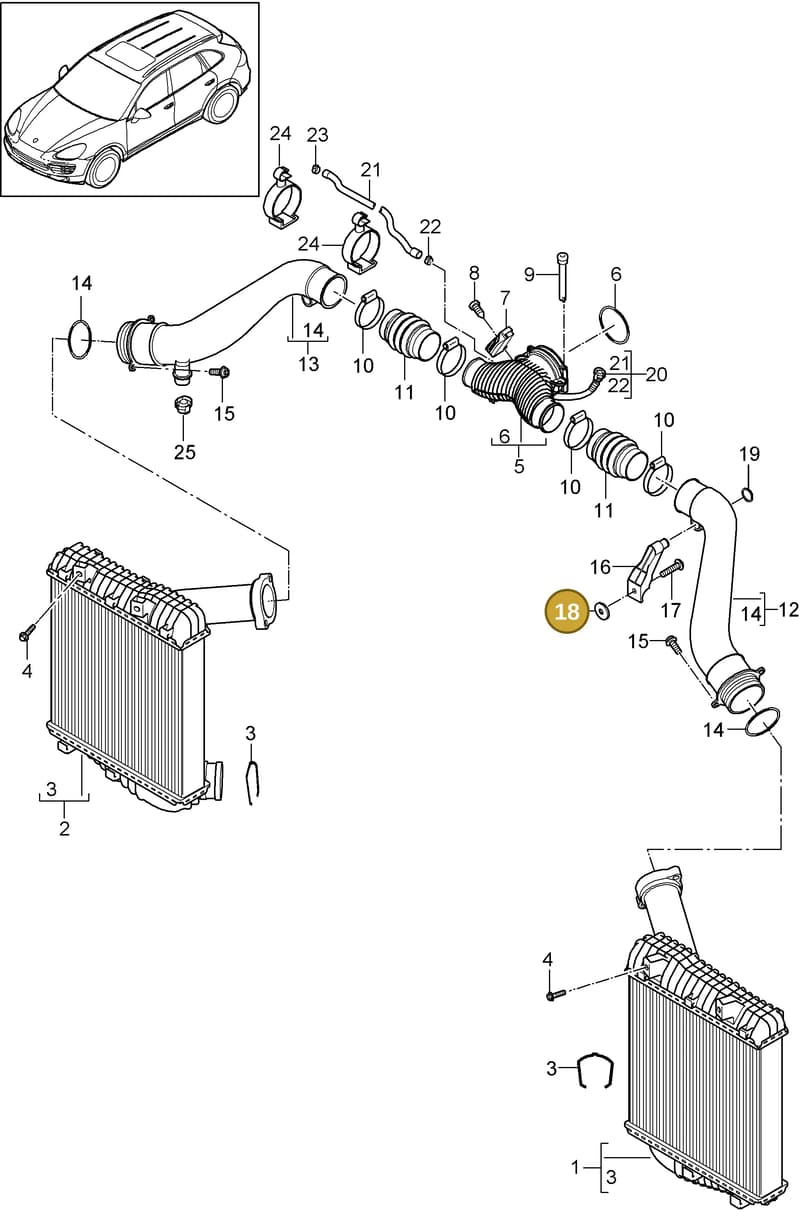 95811083010 — Porsche Cayenne (2010-2018) diagram p37107070, position 18