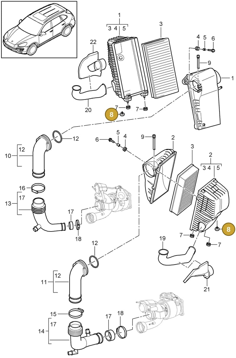 95811083400 — Porsche Cayenne (2010-2018) diagram p37106010, position 8