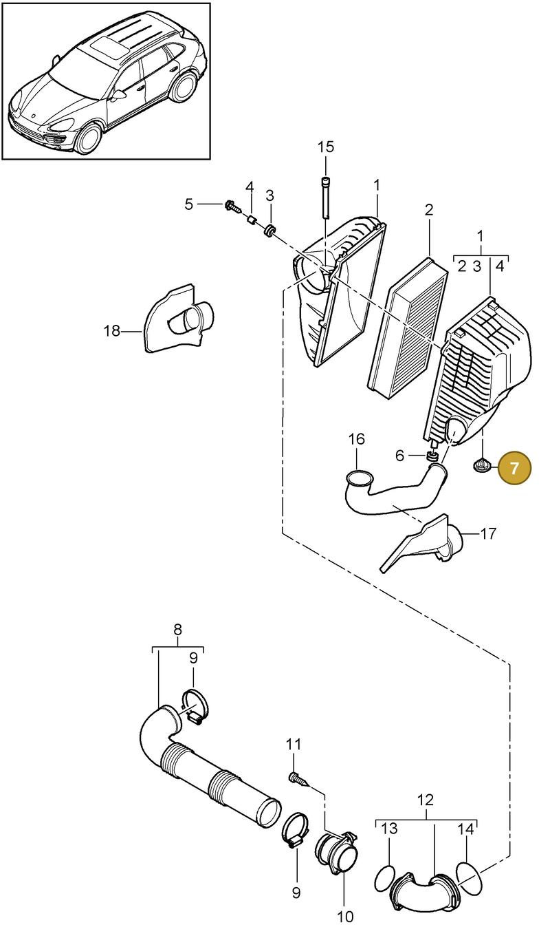 95811083400 — Porsche Cayenne (2010-2018) diagram p37106020, position 7