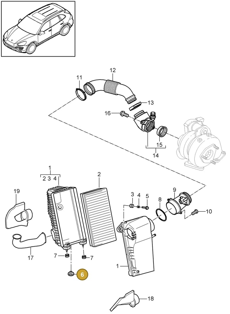 95811083400 — Porsche Cayenne (2010-2018) diagram p37106030, position 6