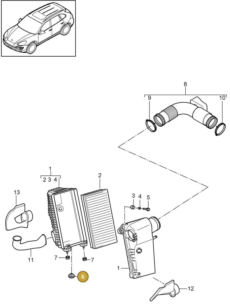 95811083400 — Porsche Cayenne (2010-2018) diagram p37106040, position 6