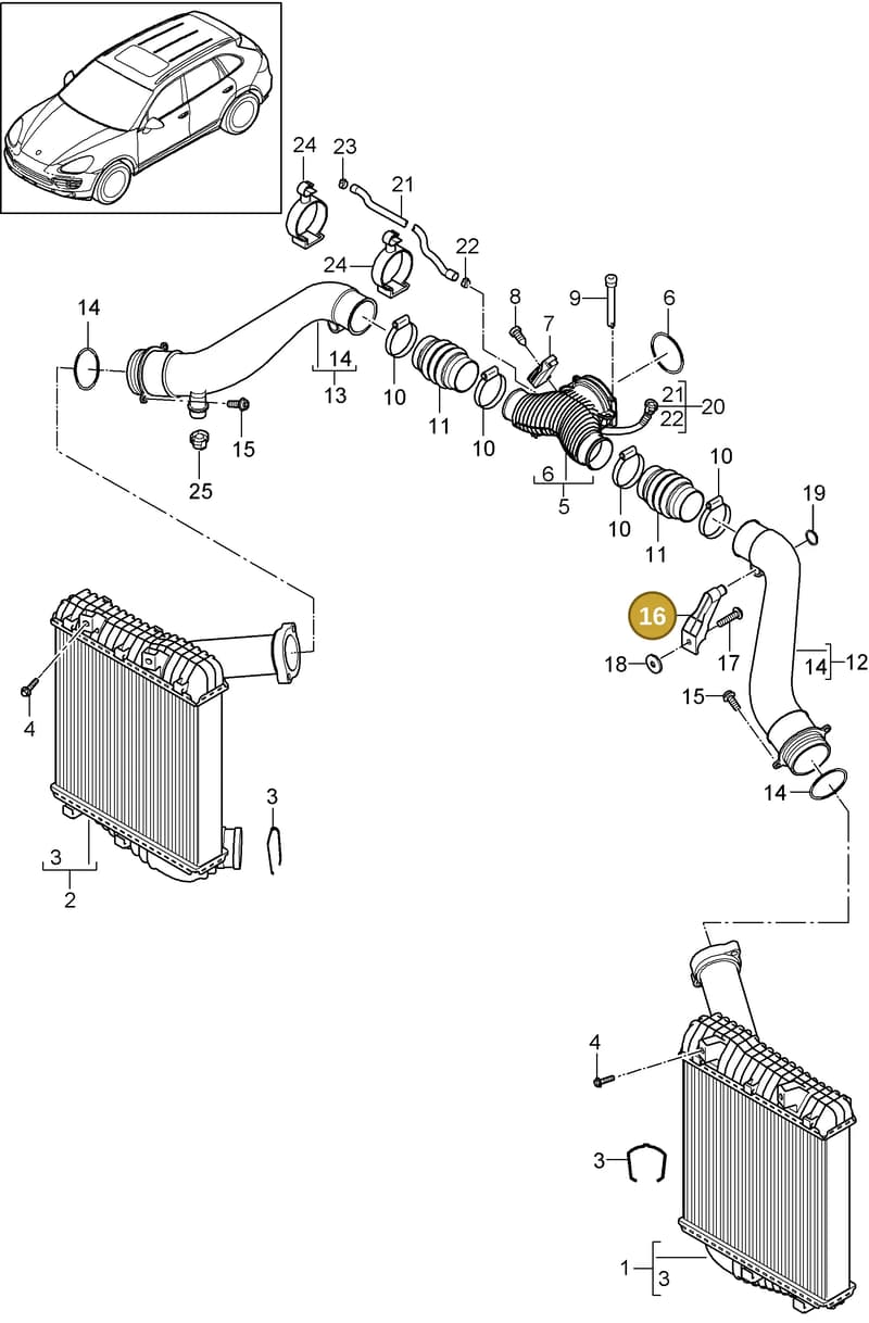 95811094300 — Porsche Cayenne (2010-2018) diagram p37107070, position 16