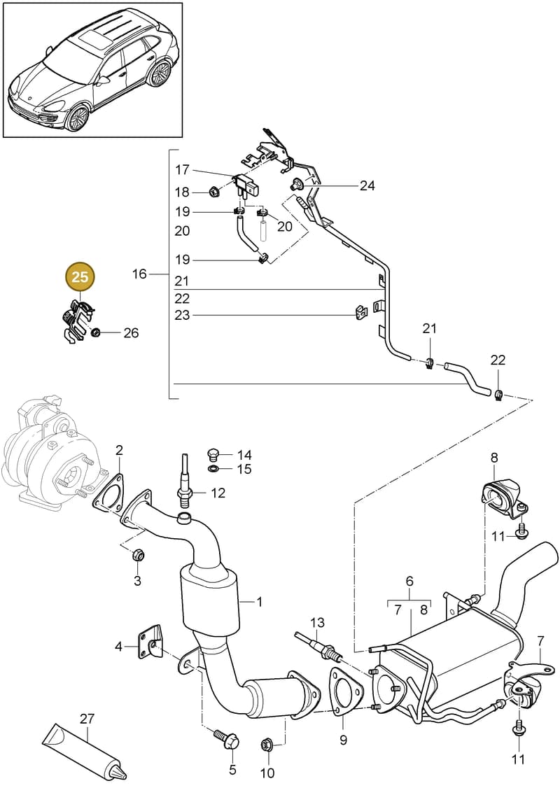 95811111300 — Porsche Cayenne (2010-2018) diagram p37202020, position 25