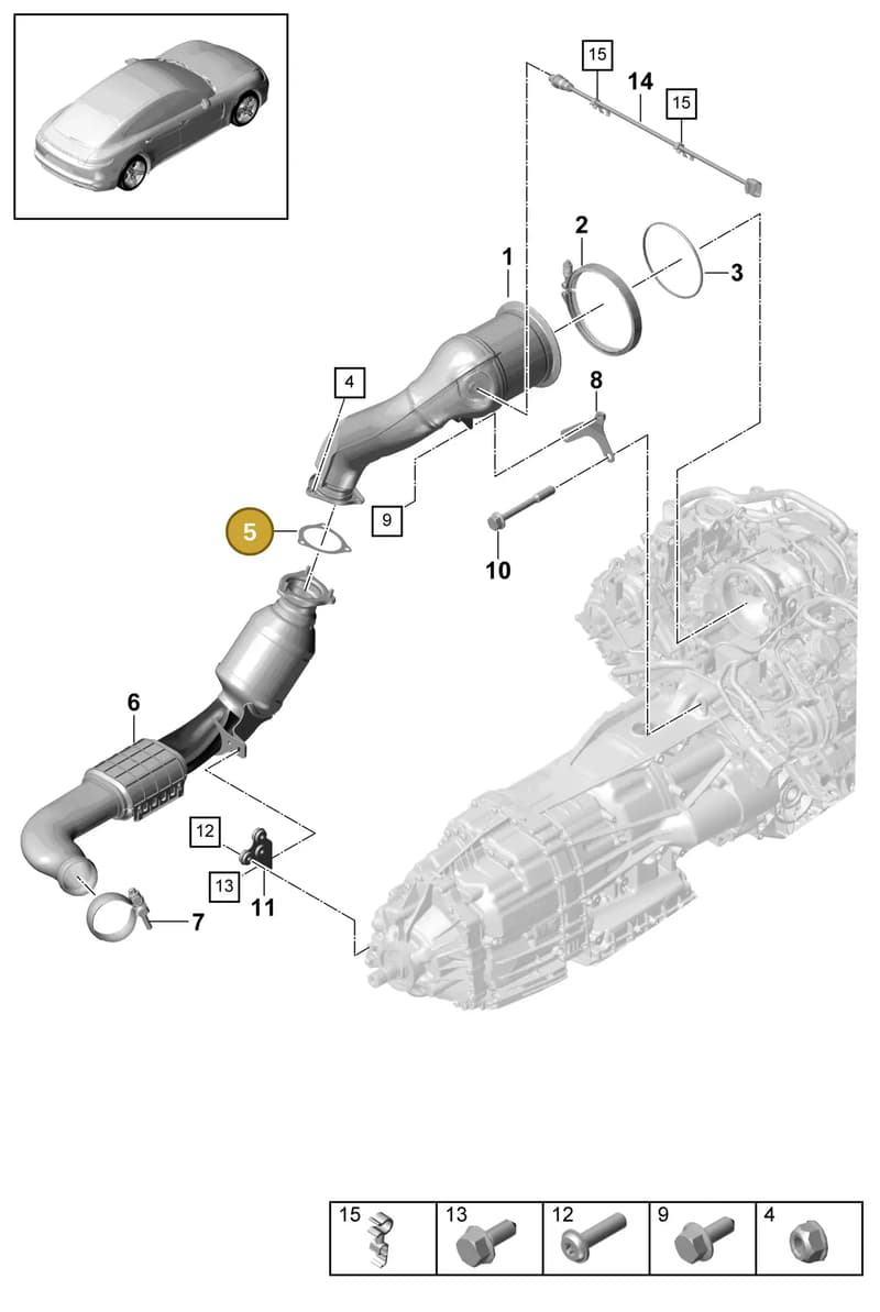 95811111300 — Porsche Panamera (2016-2020) diagram p49202070, position 5