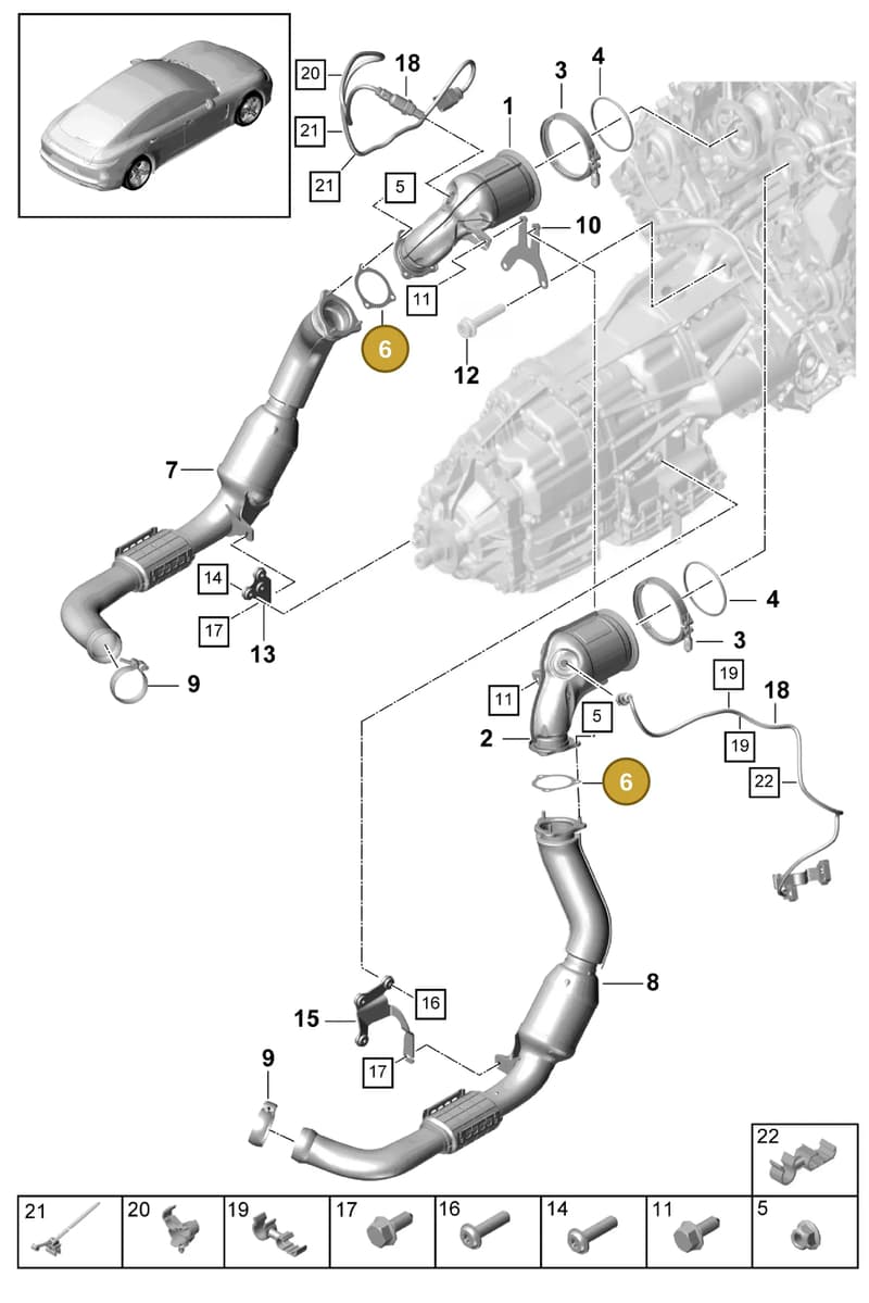 95811111300 — Porsche Panamera (2016-2020) diagram p49202060, position 6