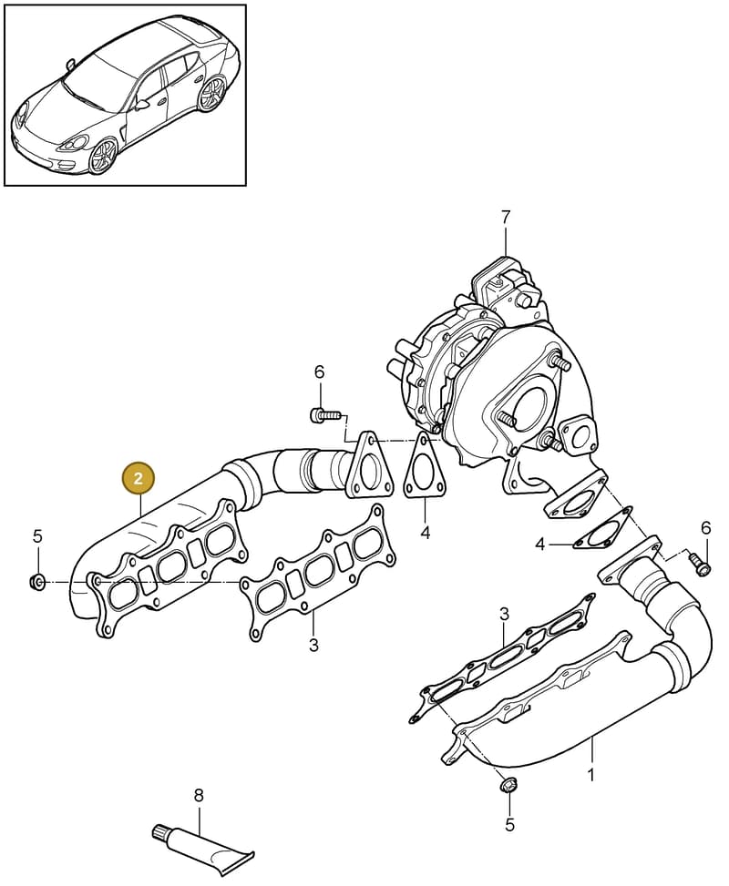 95811113021 — Porsche Panamera (2009-2016) diagram p35202030, position 2