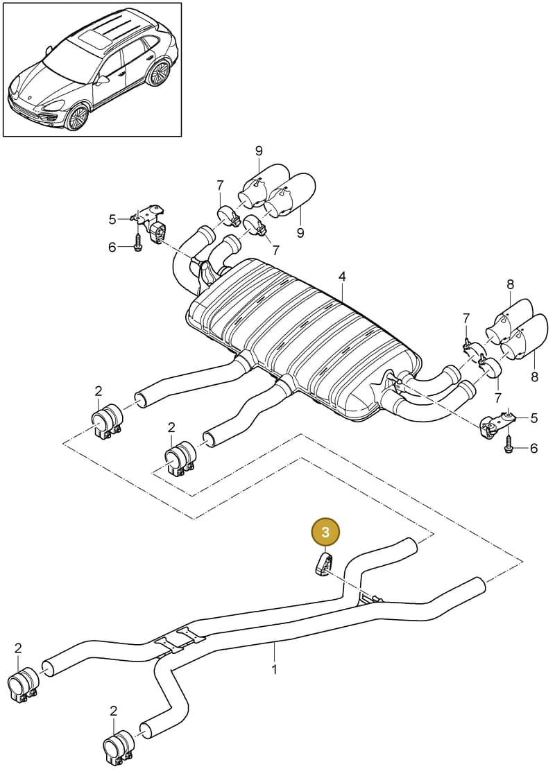 95811115100 — Porsche Cayenne (2010-2018) diagram p37202040, position 3