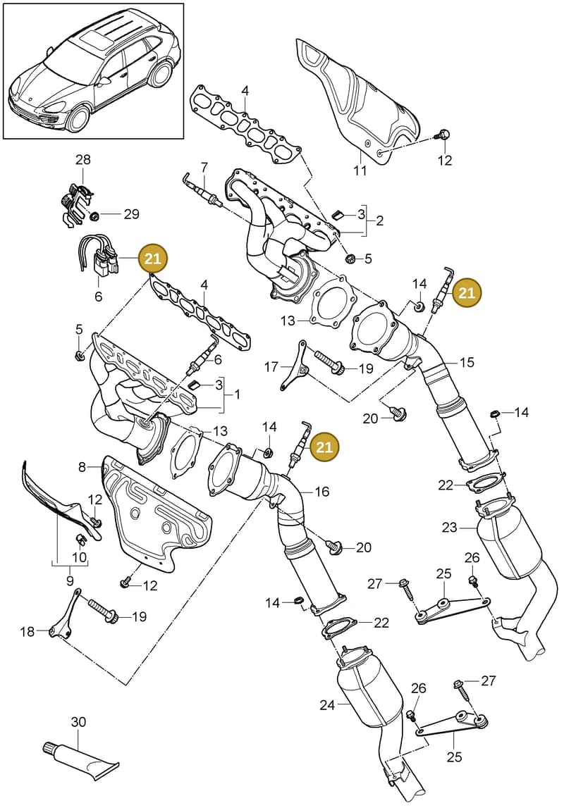 95811116120 — Porsche Cayenne (2010-2018) diagram p37202000, position 21