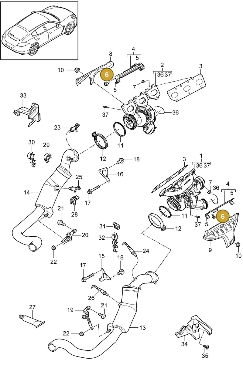 95811121101 — Porsche Panamera (2009-2016) diagram p35202020, position 6