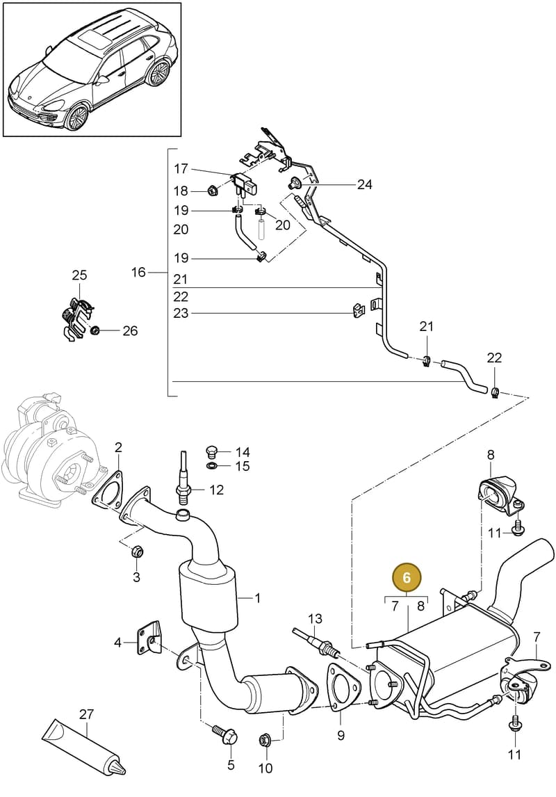 95811121101 — Porsche Cayenne (2010-2018) diagram p37202020, position 6