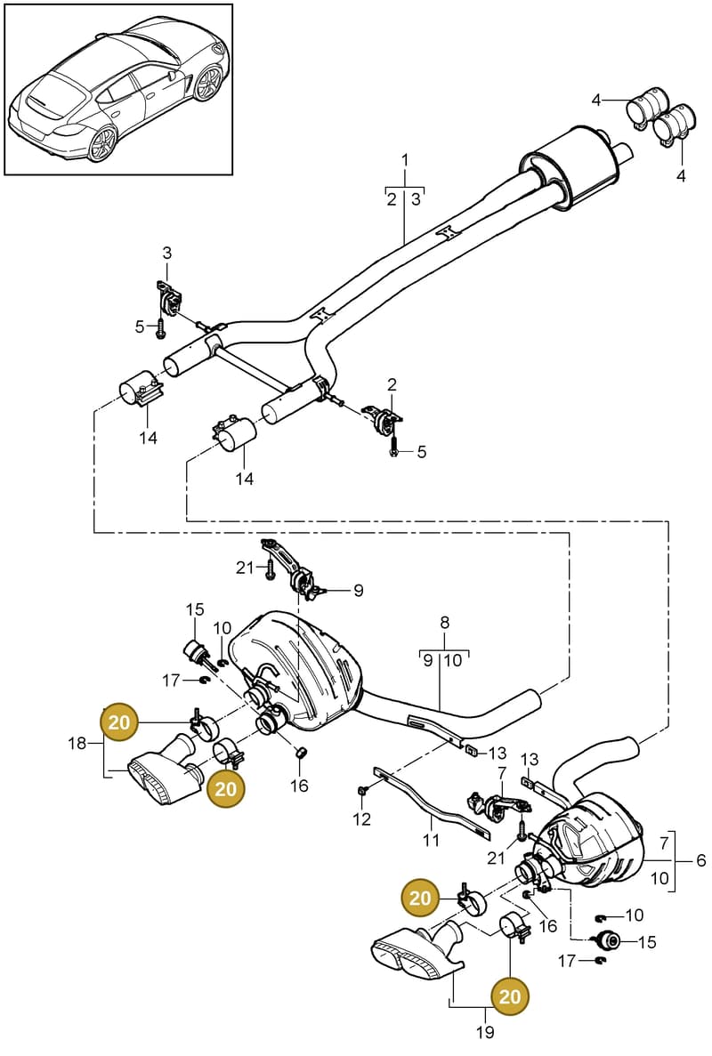 95811124000 — Porsche Panamera (2009-2016) diagram p35202060, position 20+27