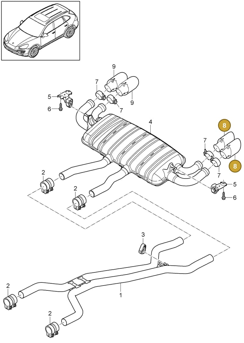 95811125100 — Porsche Cayenne (2010-2018) diagram p37202040, position 8
