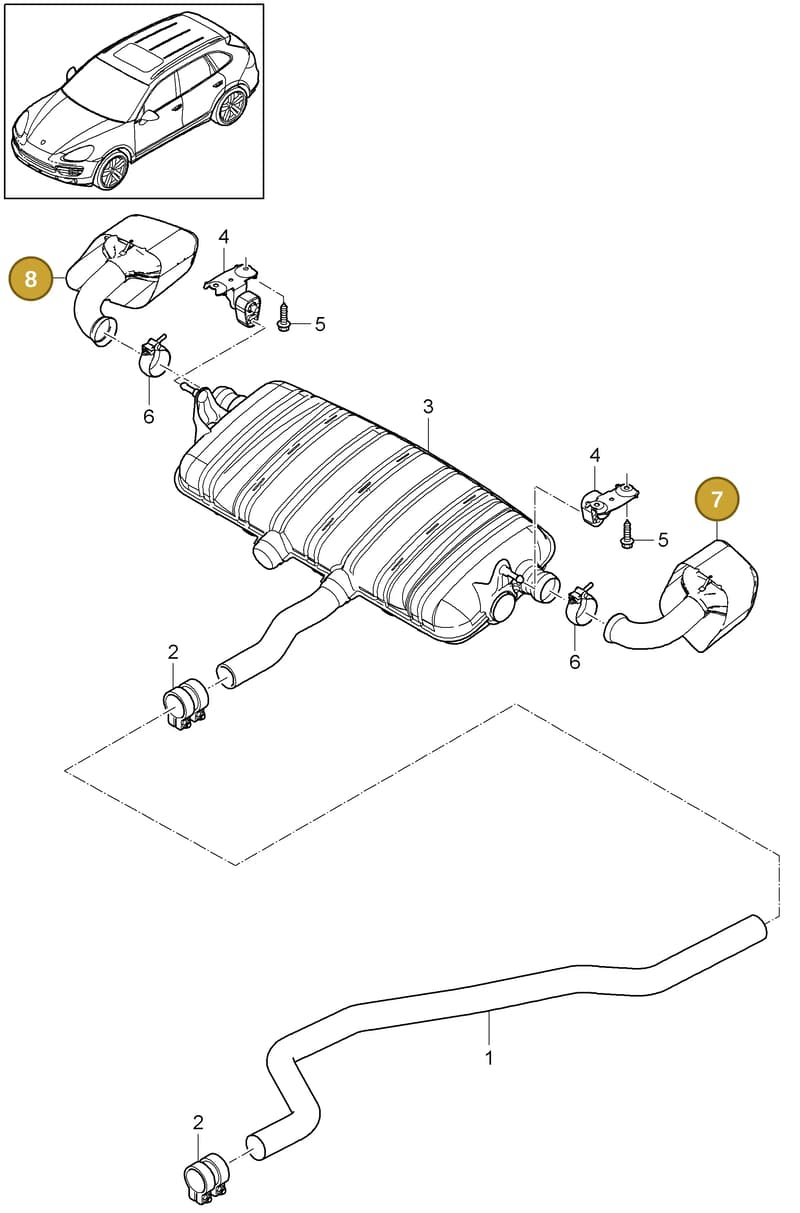 95811125110 — Porsche Cayenne (2010-2018) diagram p37202050, position 7+8+11