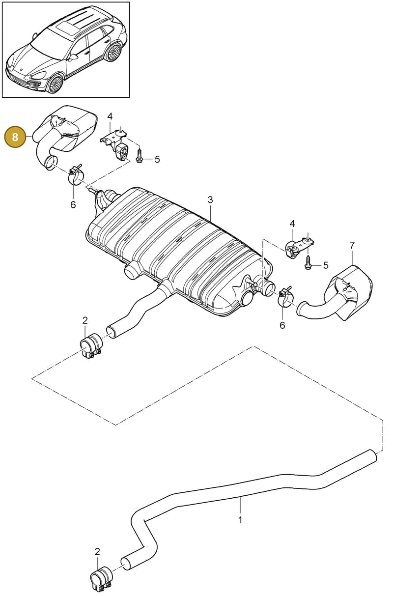 95811125162 — Porsche Cayenne (2010-2018) diagram p37202050, position 8+13