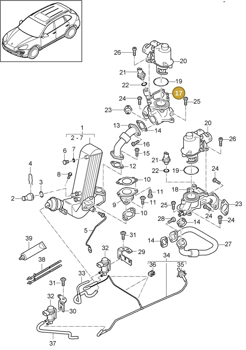 95811142401 — Porsche Cayenne (2010-2018) diagram p37108070, position 17