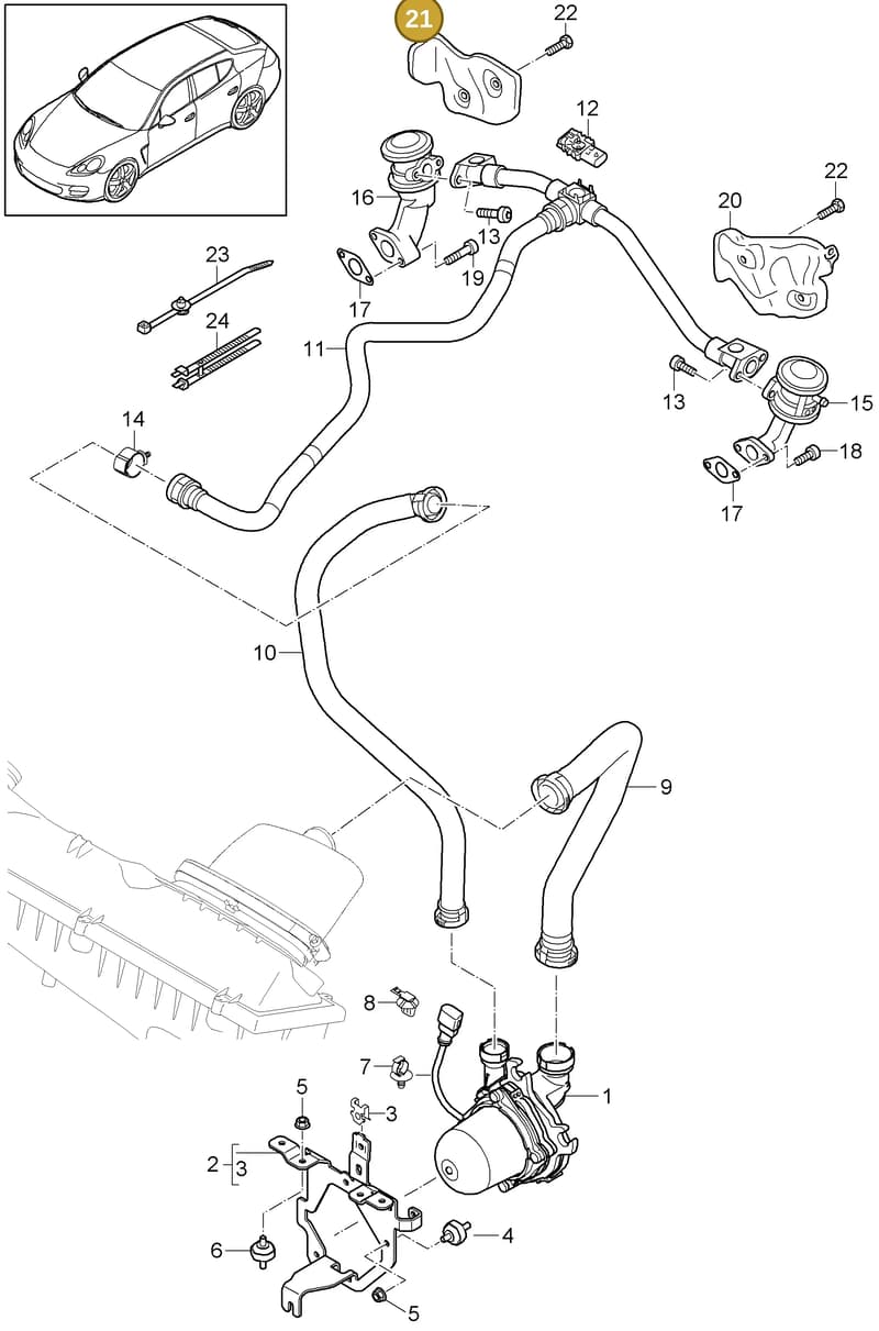 95811144400 — Porsche Panamera (2009-2016) diagram p35108010, position 21