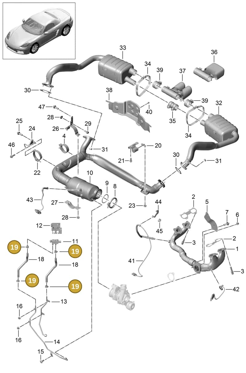 95811148310 — Porsche Boxster (2016-2019) diagram p48000001, position 19