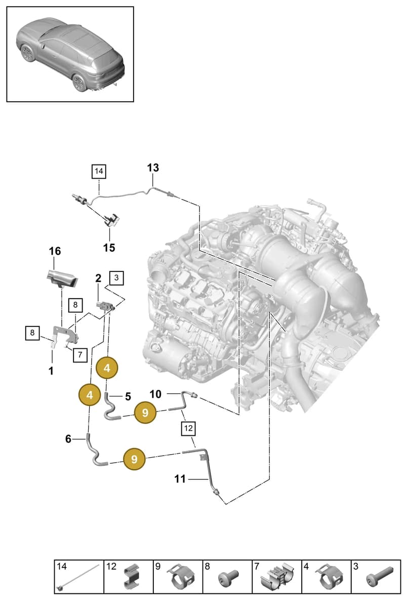 95811148310 — Porsche Cayenne (2017-2023) diagram p51202220, position 4+9